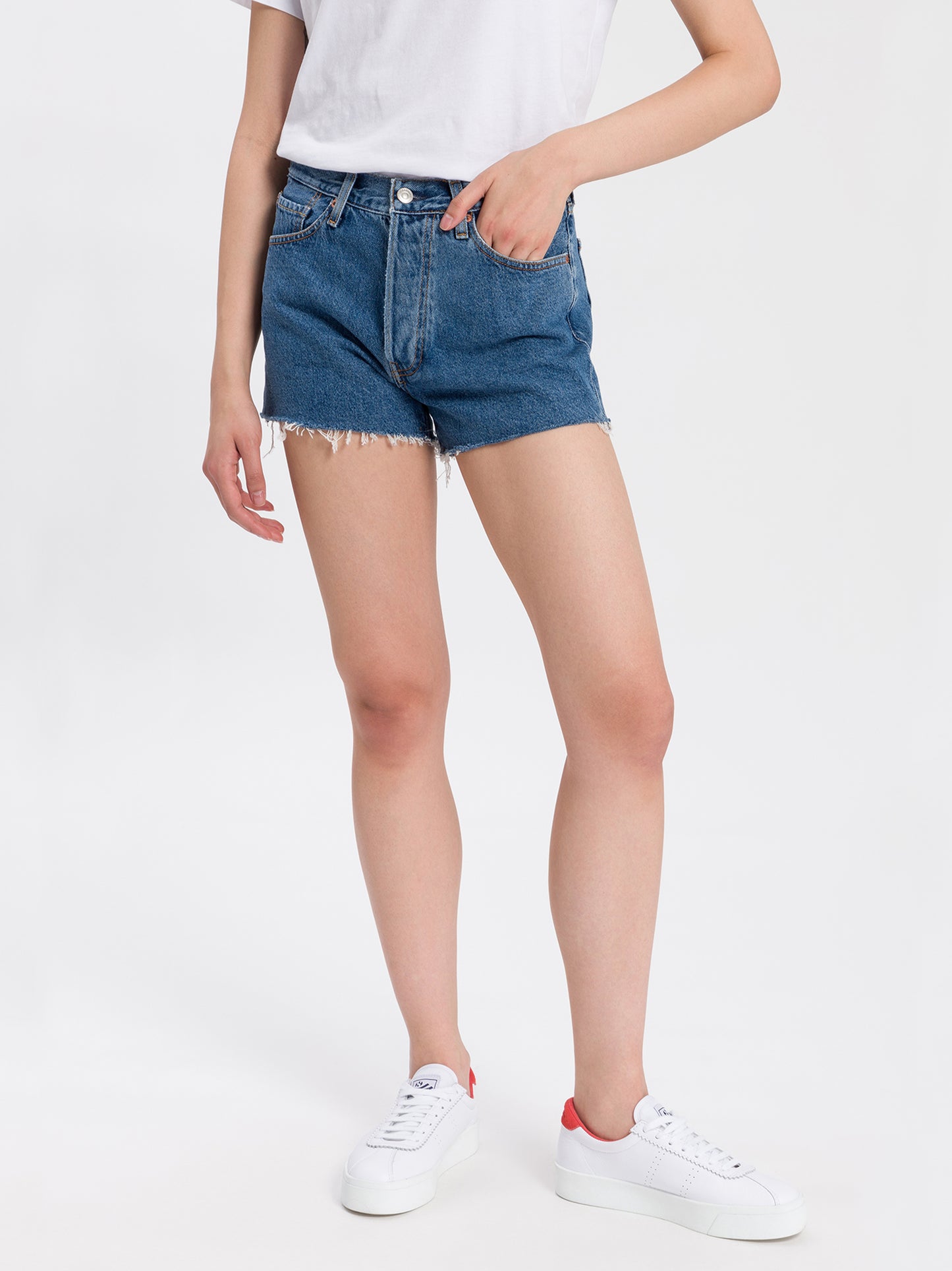 Women's denim shorts medium blue