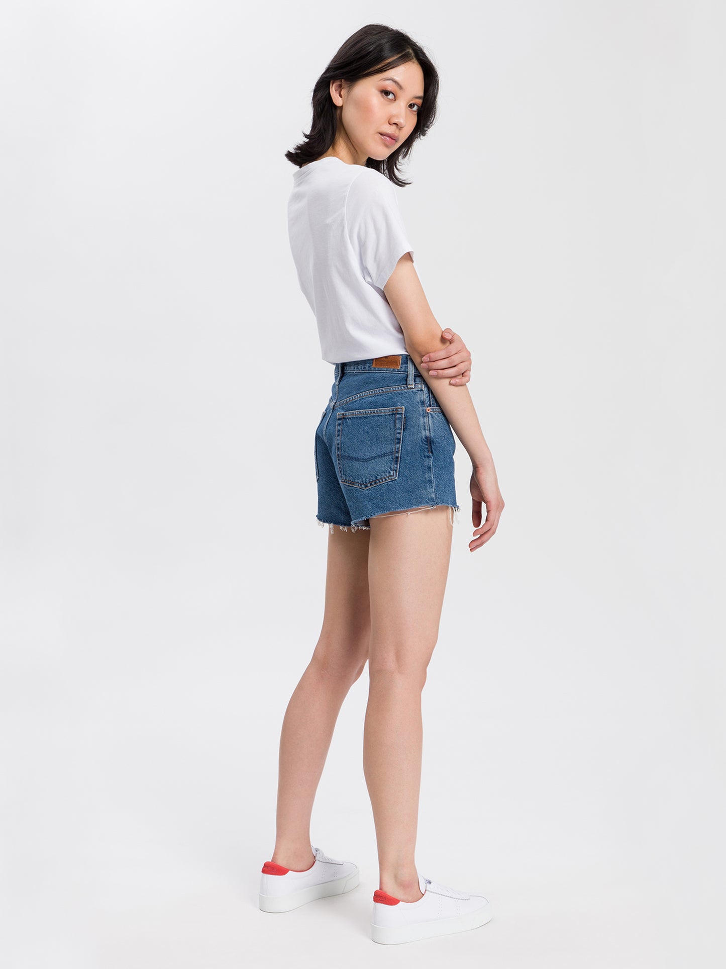 Women's denim shorts medium blue