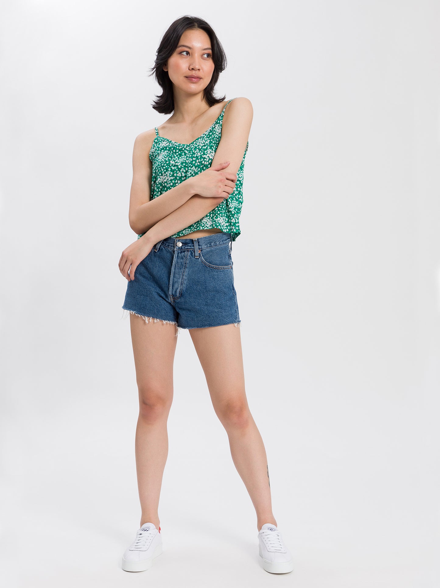 Women's denim shorts medium blue