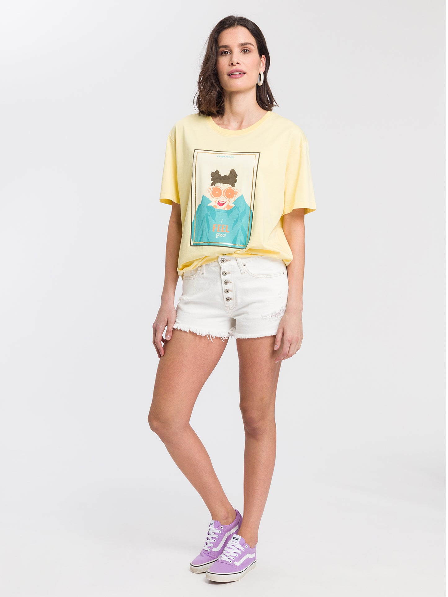 Damen Jeans Shorts weiß