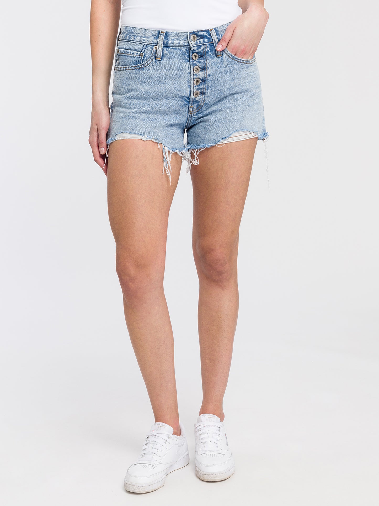 Damen Jeans Shorts hellblau