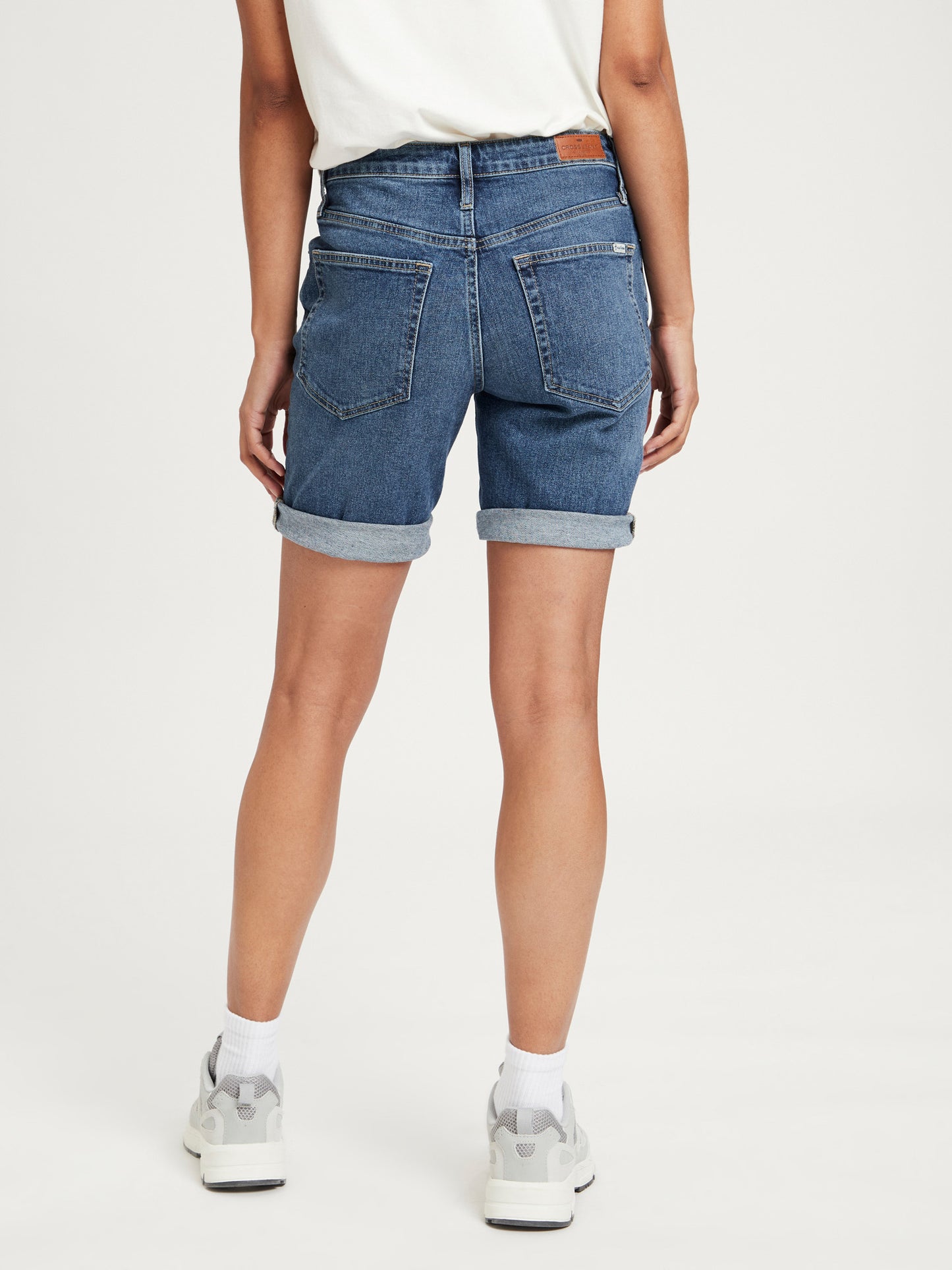 Brooke Damen Jeans-Shorts Mid Waist blau