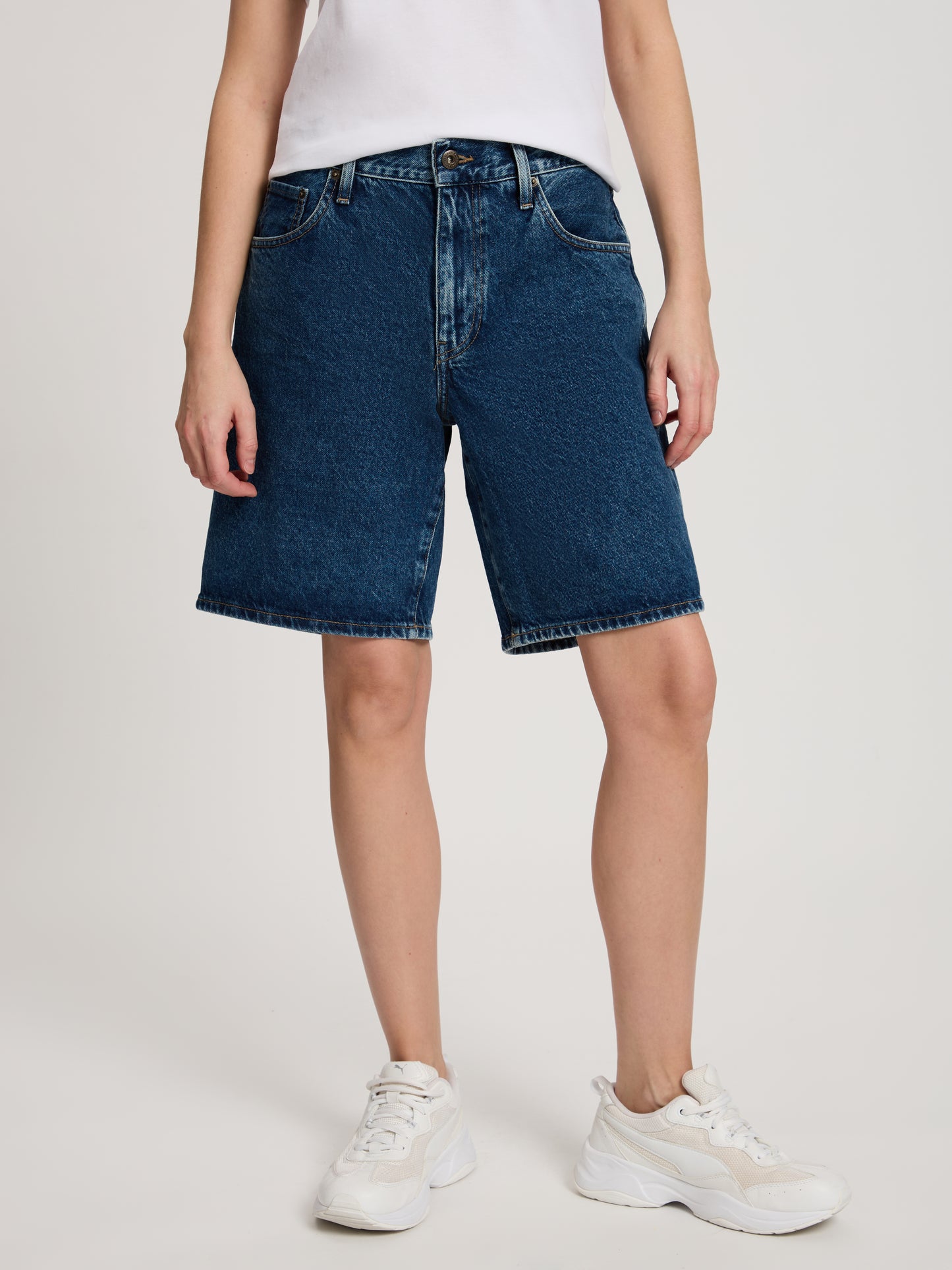 Mila Damen Jeans Relaxed Shorts dunkelblau