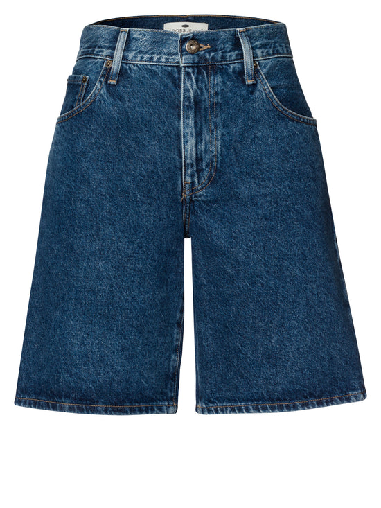 Mila Damen Jeans Relaxed Shorts dunkelblau