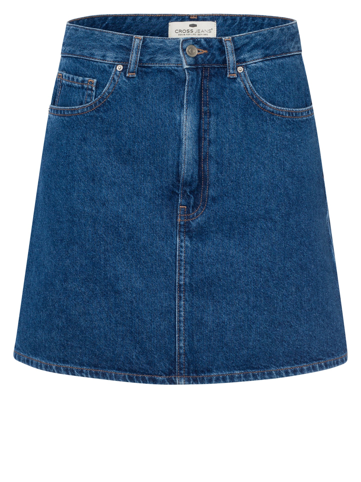 Women's regular mini skirt five-pocket style blue