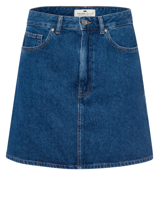 Damen Regular Minirock Five-Pocket-Stil blau