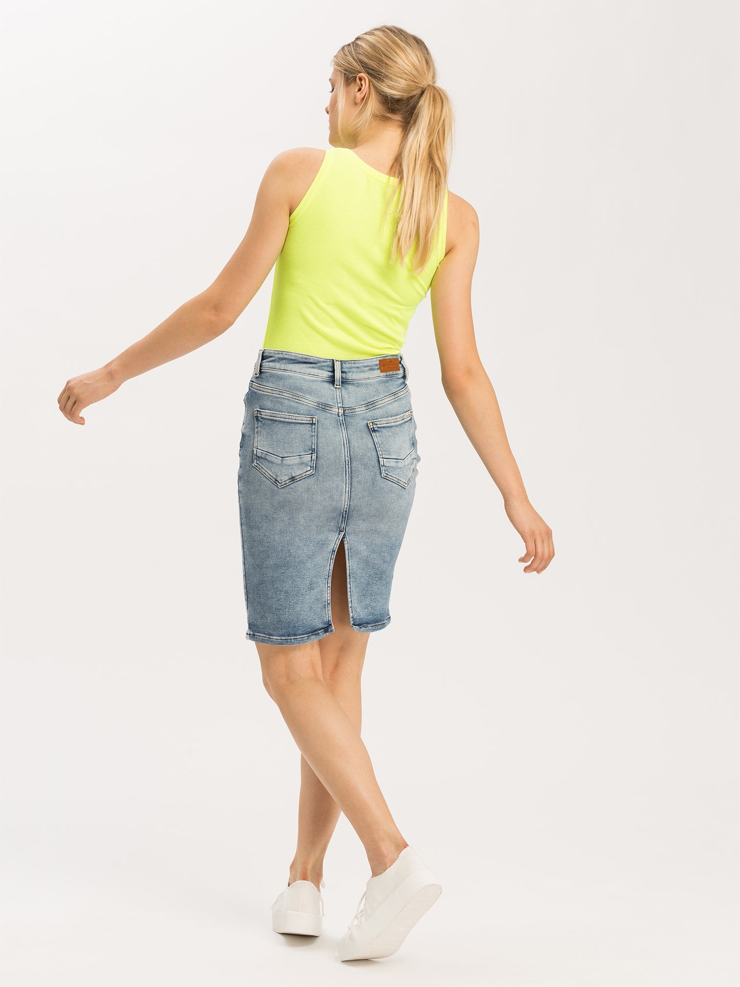 Rosie Damen Jeans Rock mittelblau