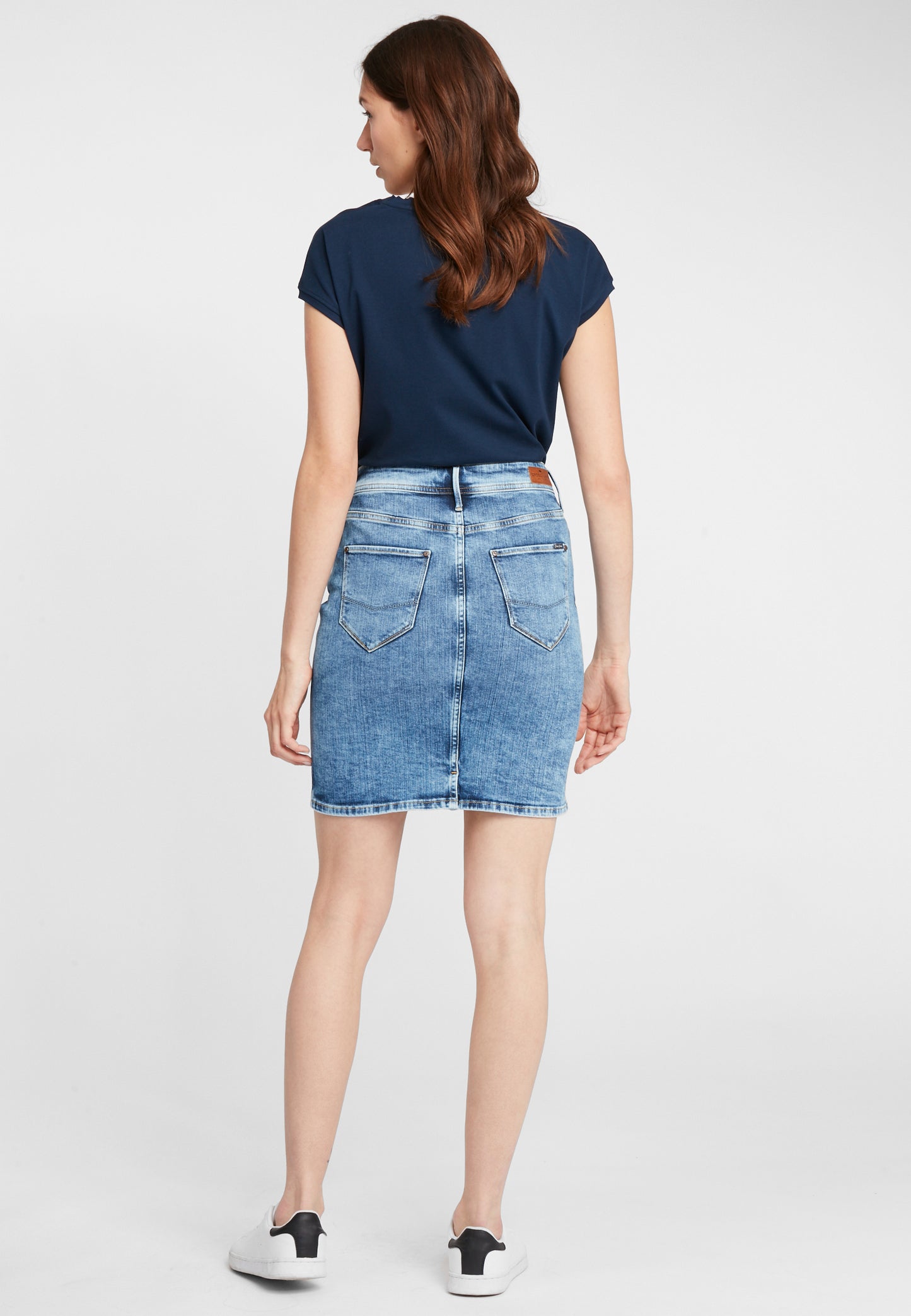 Millie Damen Jeans Rock mittelblau