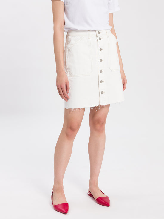 Women's jeans skirt white