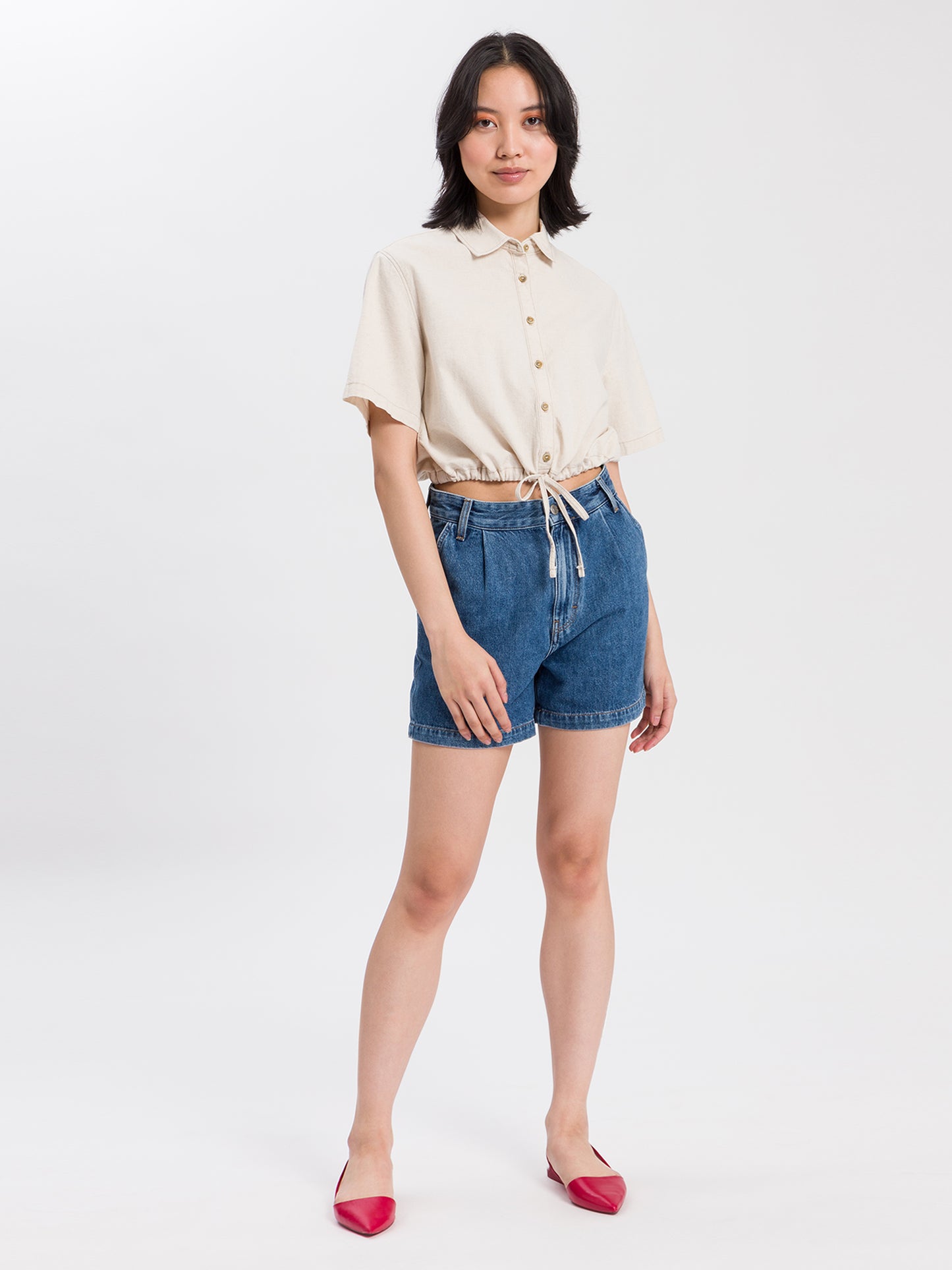 Women's jeans shorts dark blue
