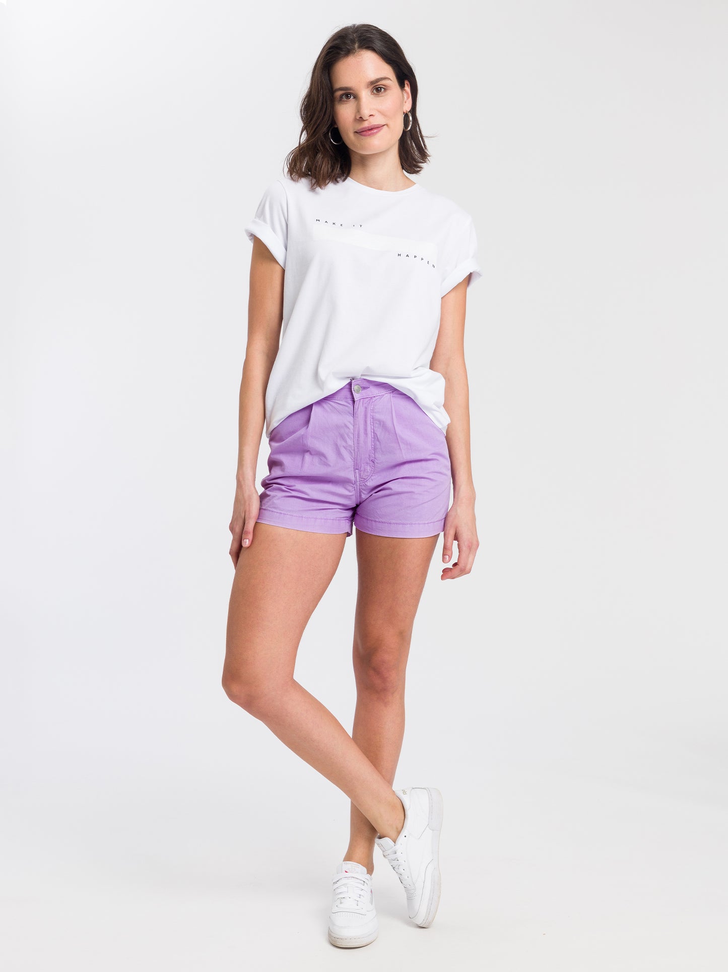 Damen Chino Shorts lila