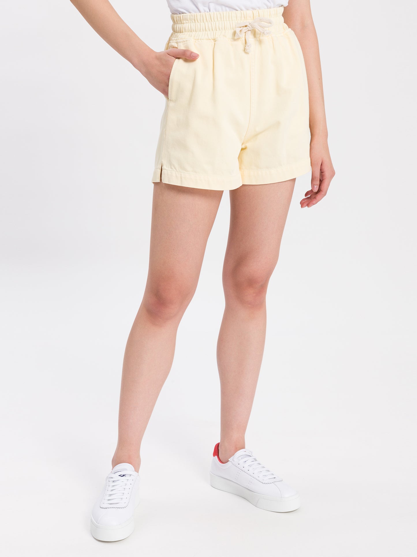 Damen Jogger Shorts gelb