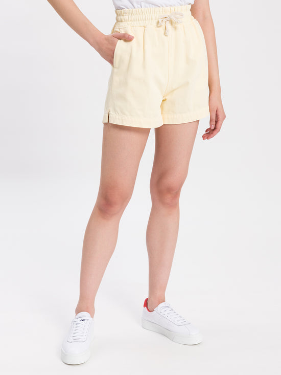 Damen Jogger Shorts gelb