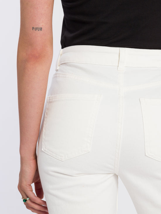 Aurora Women Flared in Pearl White