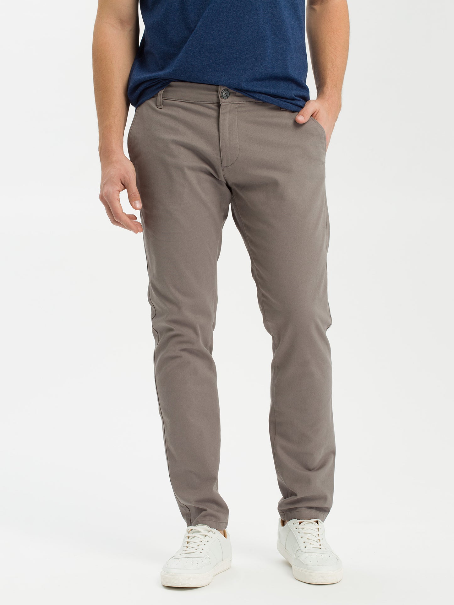 Herren Chino Slim Tapered Fit grau