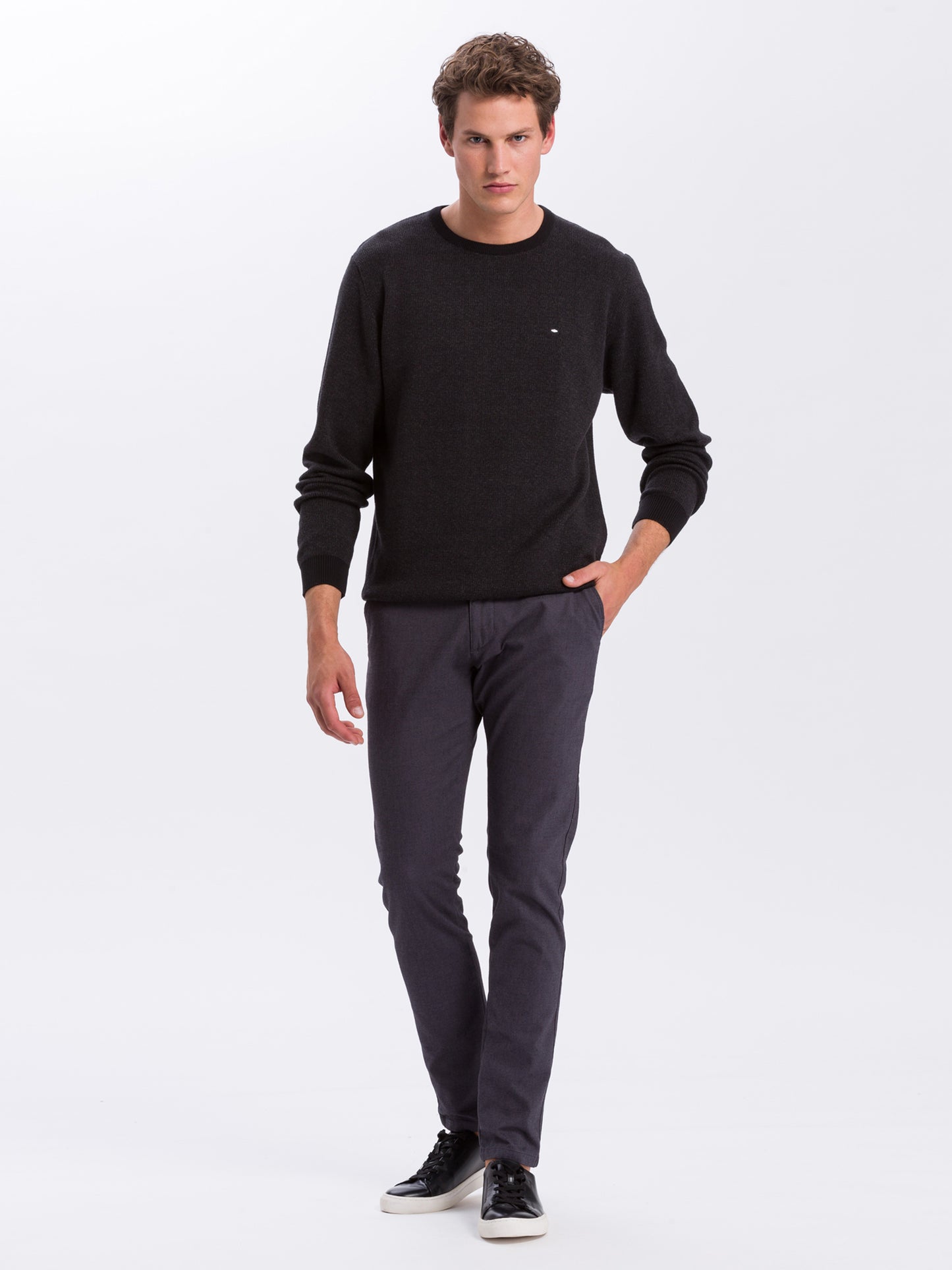 Herren Chino Slim Tapered Fit dunkelgrau