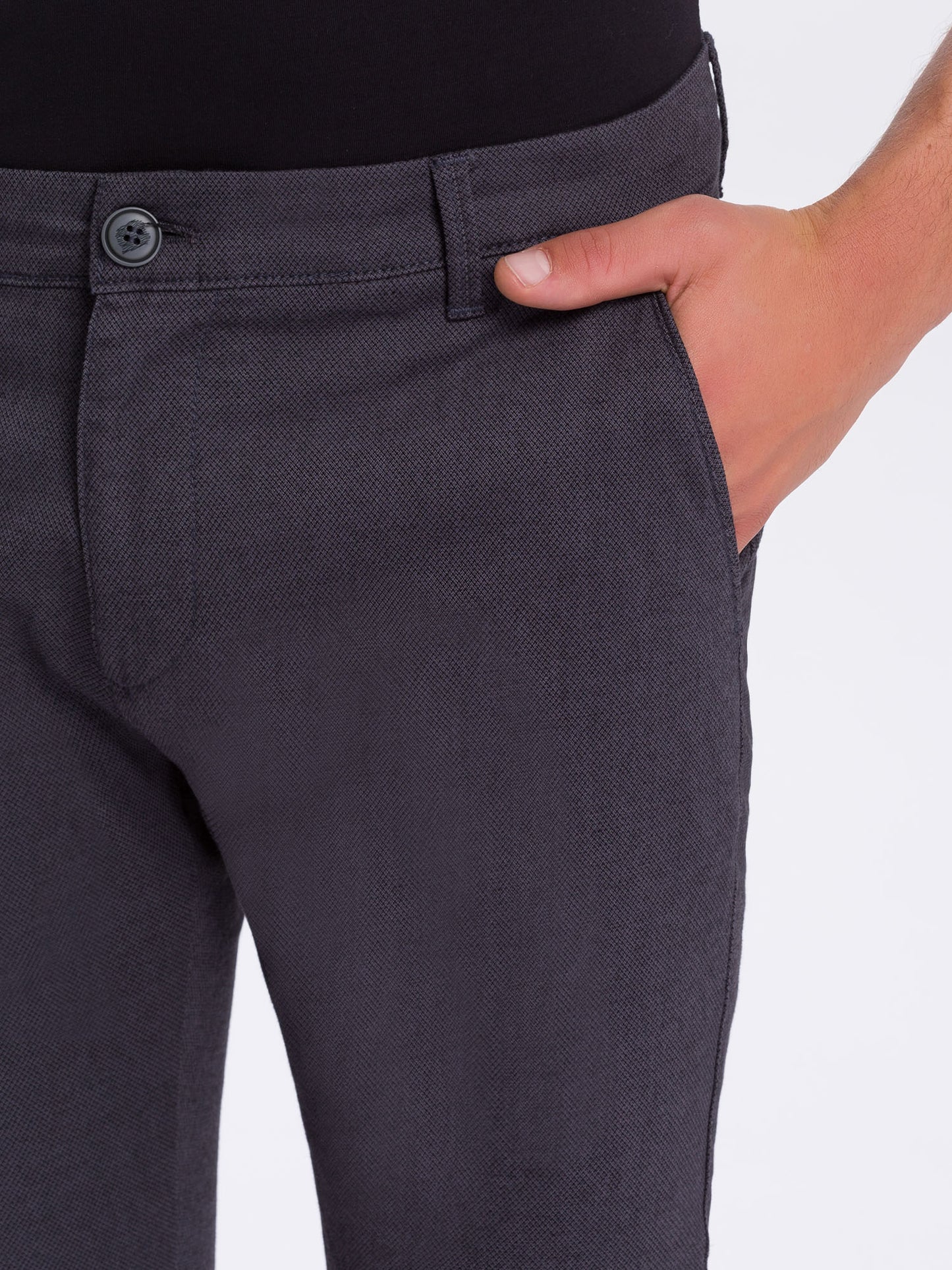 Herren Chino Slim Tapered Fit dunkelgrau