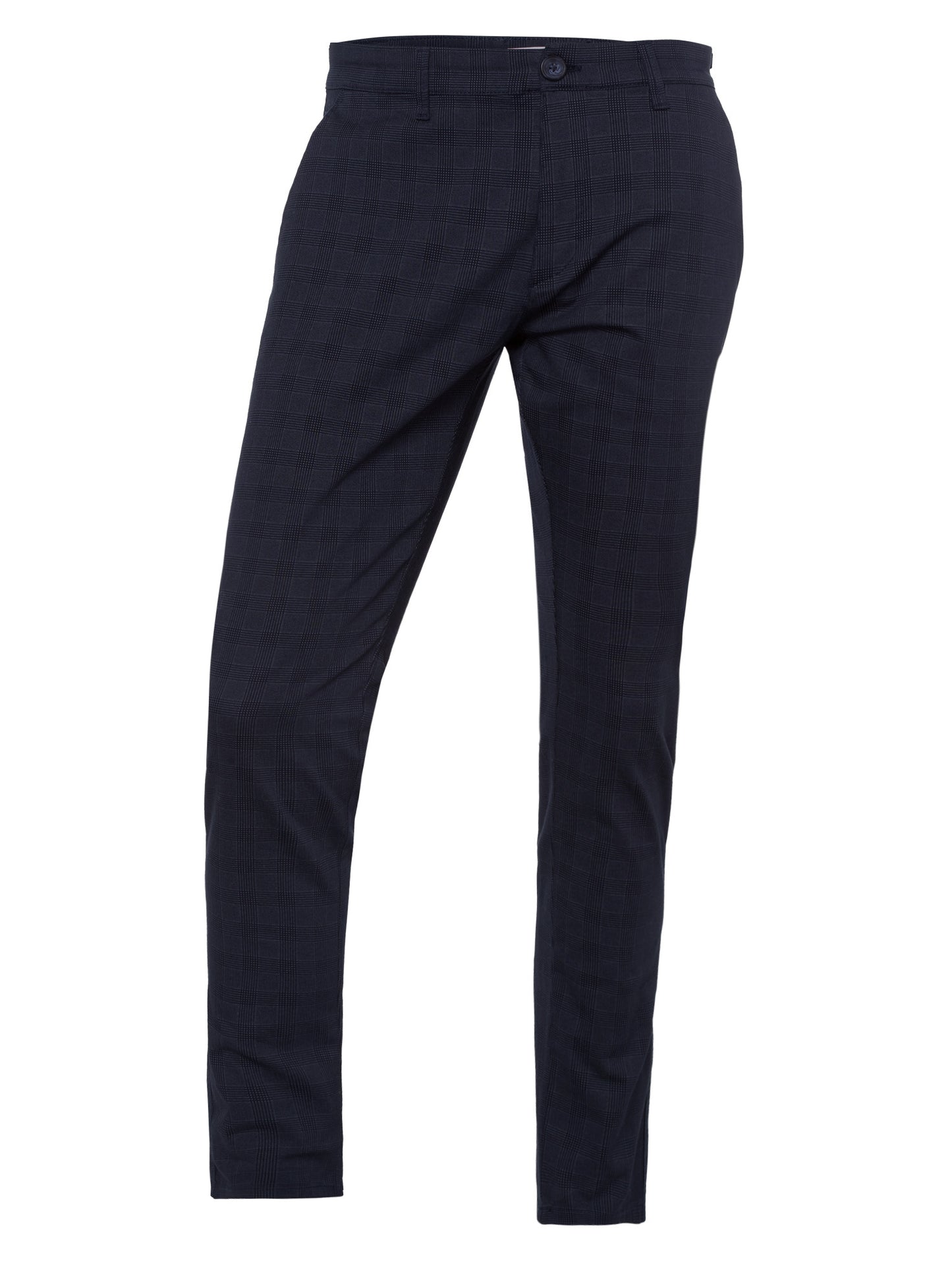 Men's chinos slim tapered fit navy check