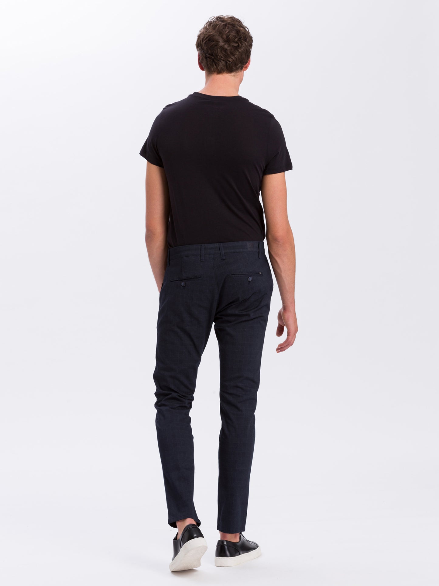 Herren Chino Slim Tapered Fit navy-check