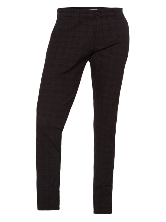 Men's chinos in grey with check pattern