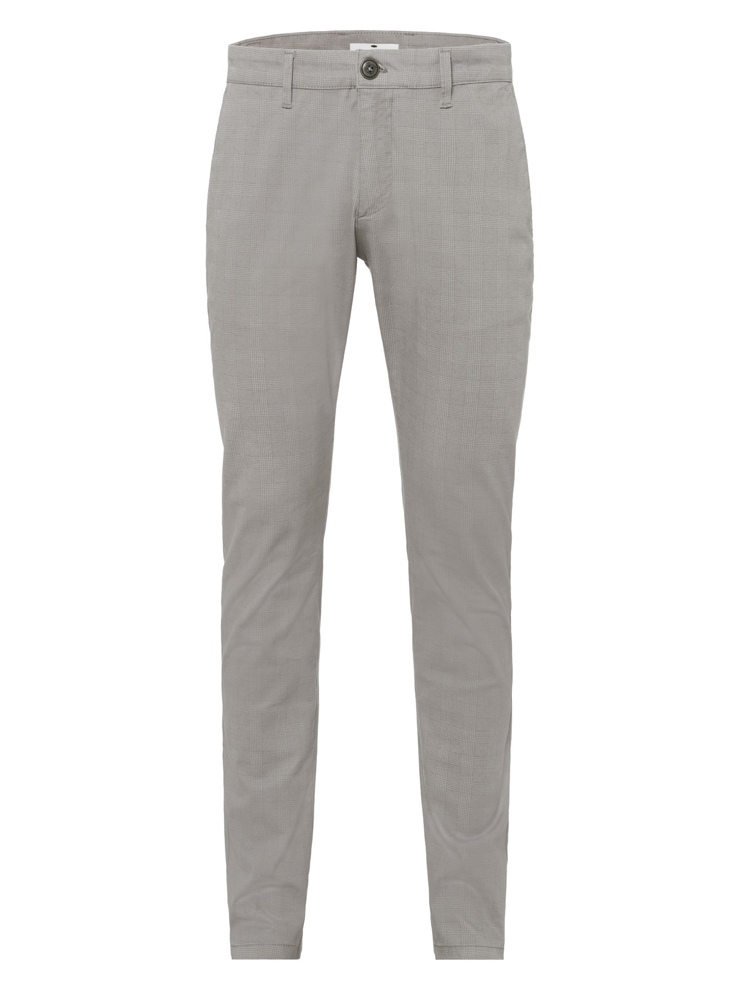 Herren Chino Slim Tapered Fit mit tonigem Karomuster grau.