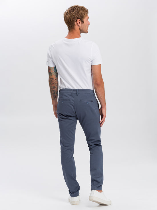 Men's slim tapered fit blue chinos