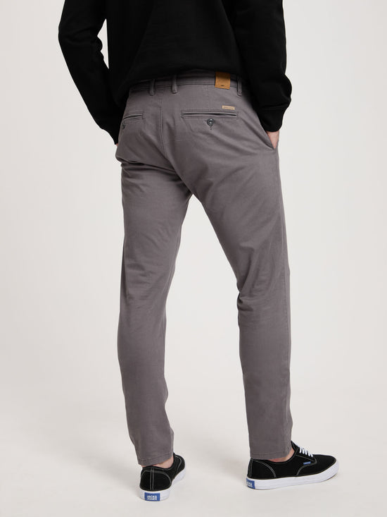 Men's slim tapered fit chinos grey.
