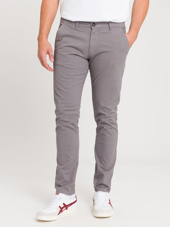 Men's slim tapered fit chinos in grey