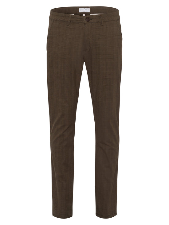 Men's chinos slim tapered fit brown-gray.
