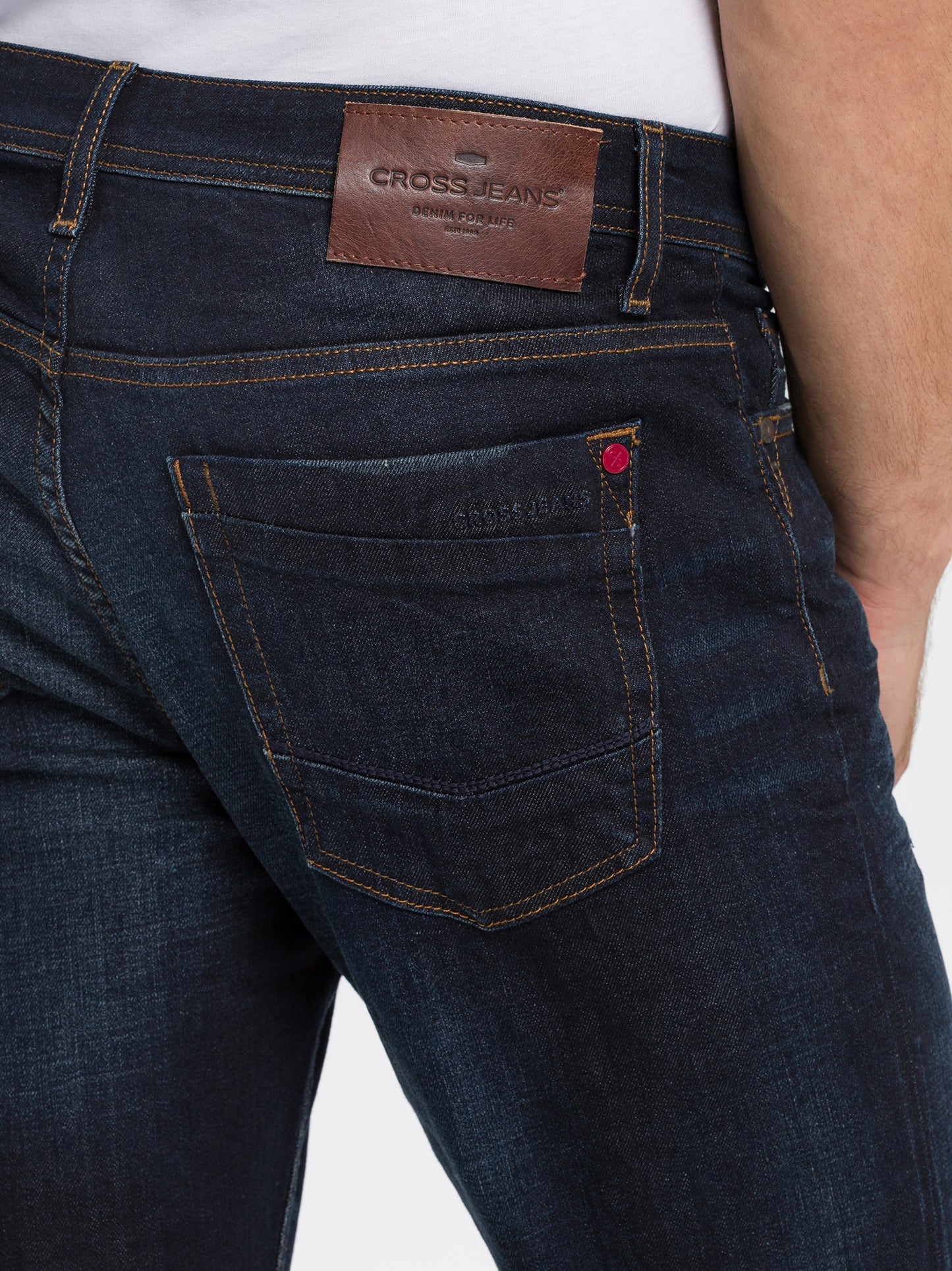 Antonio men's jeans relaxed fit regular waist straight leg dark blue