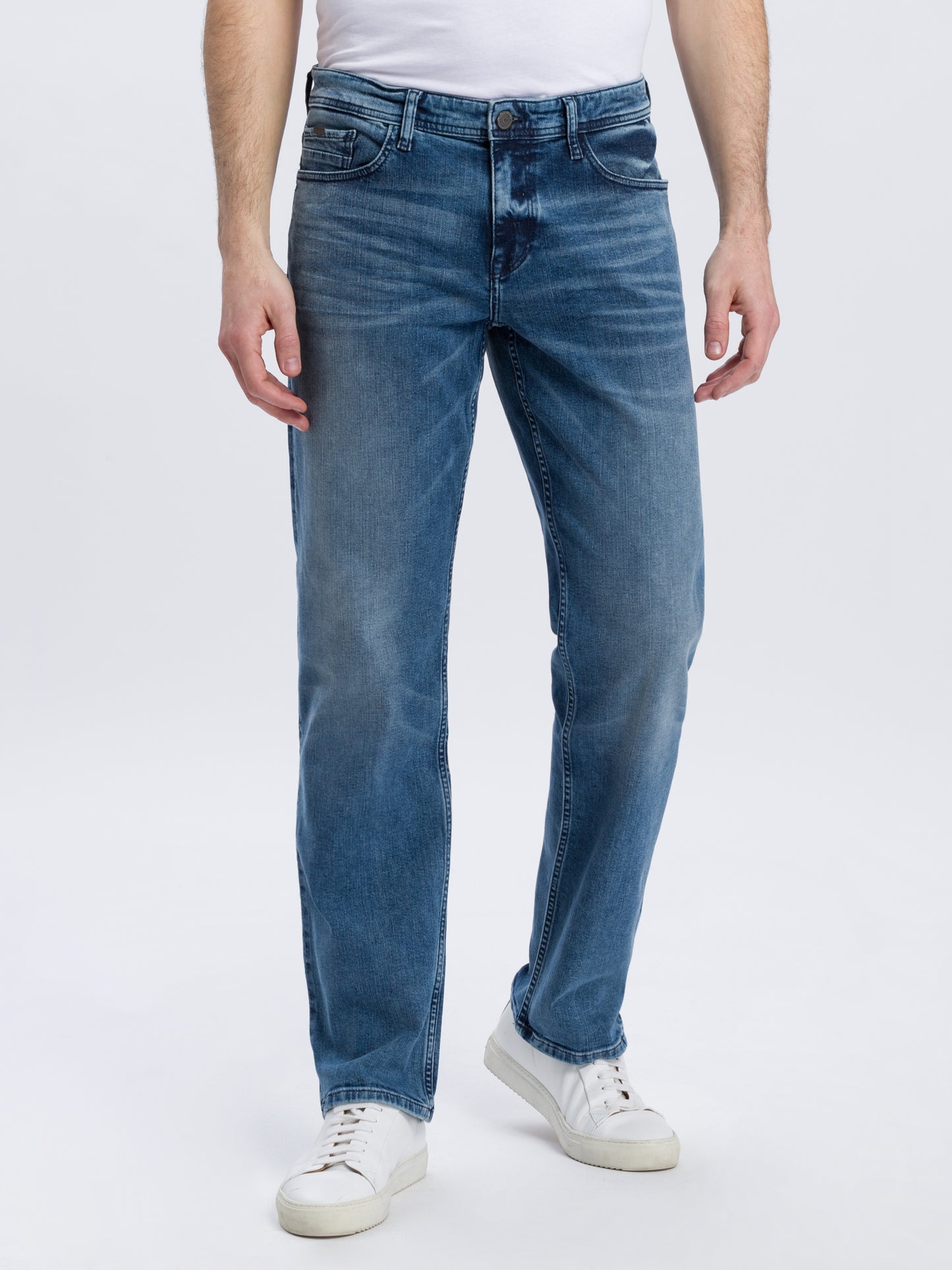 Antonio Herren Jeans Relaxed Fit Regular Waist Straight Leg mittelblau