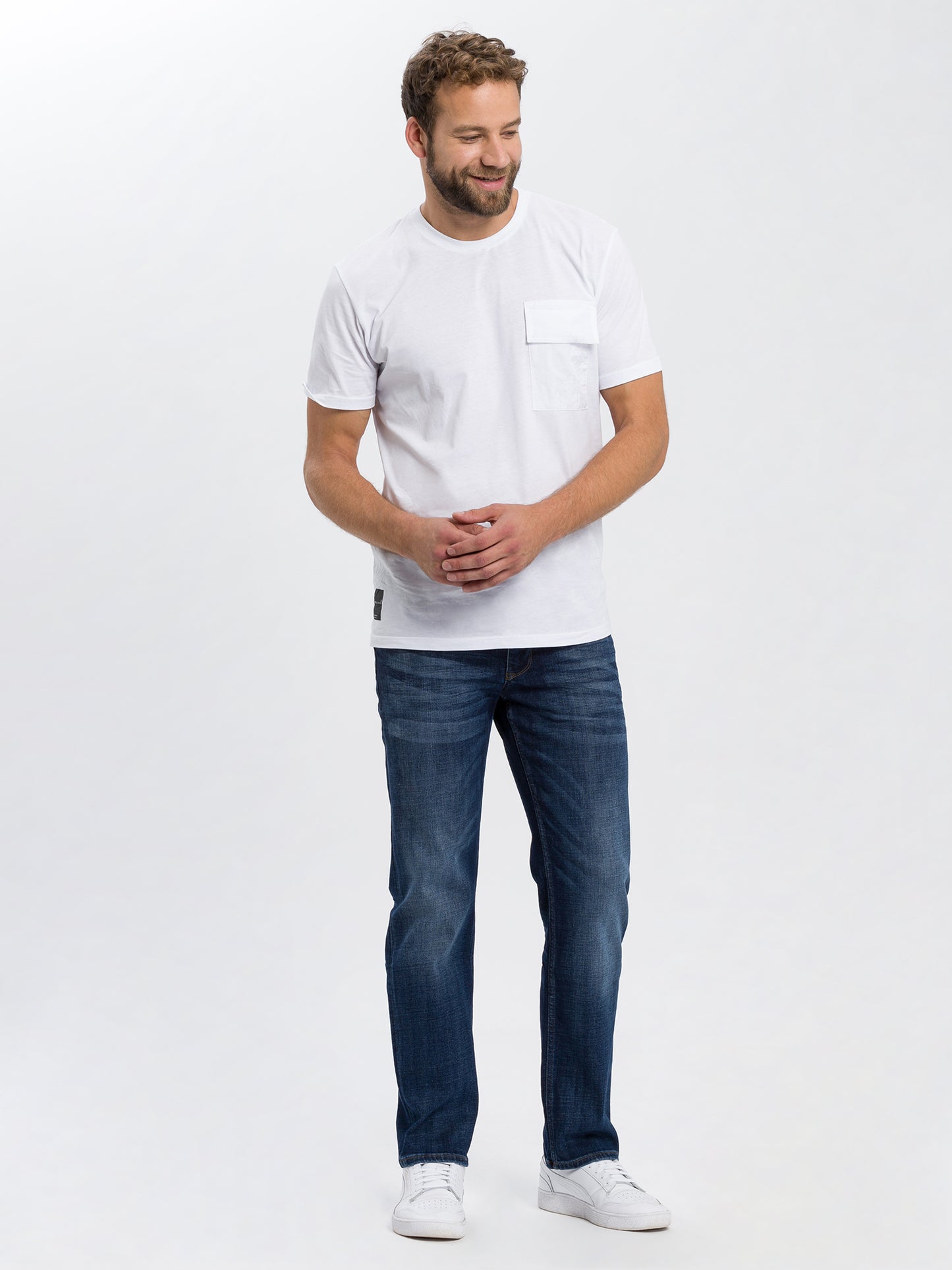 Antonio men's jeans relaxed fit regular waist straight leg dark blue