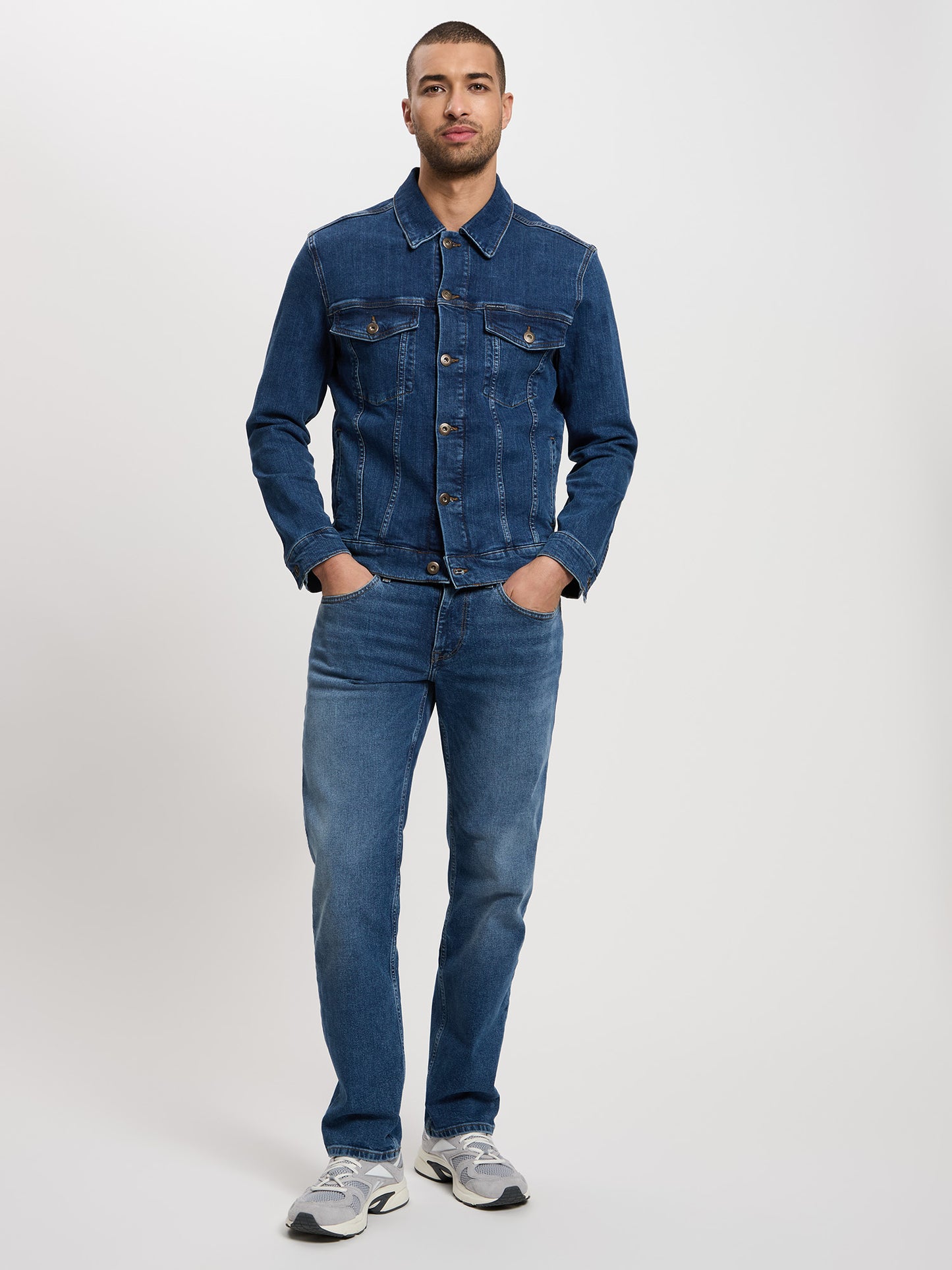 Antonio men's jeans relaxed fit straight leg dark blue