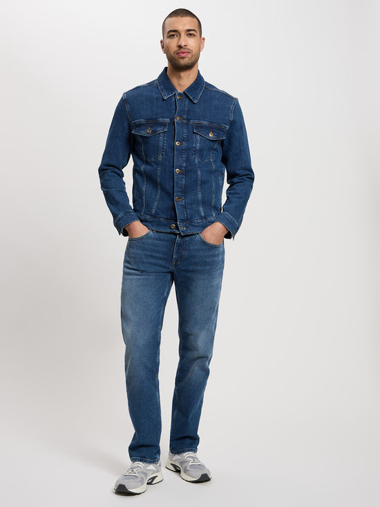 Antonio men's jeans relaxed fit straight leg dark blue