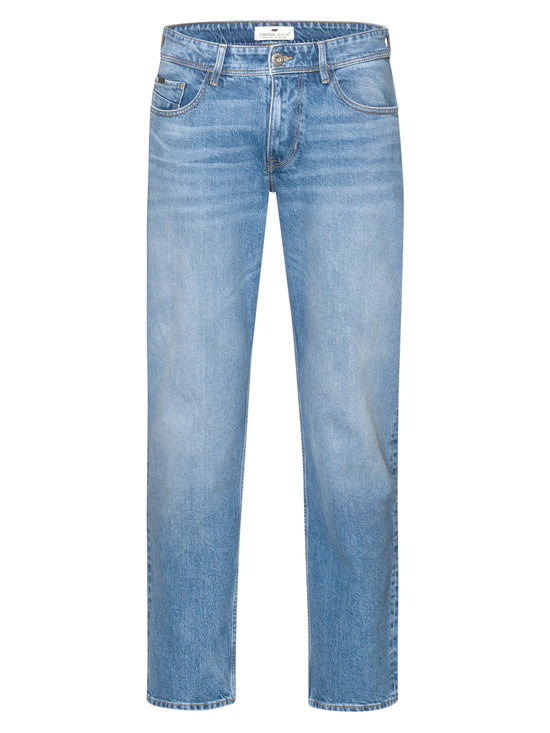Antonio men's jeans relaxed fit regular waist straight leg medium blue.