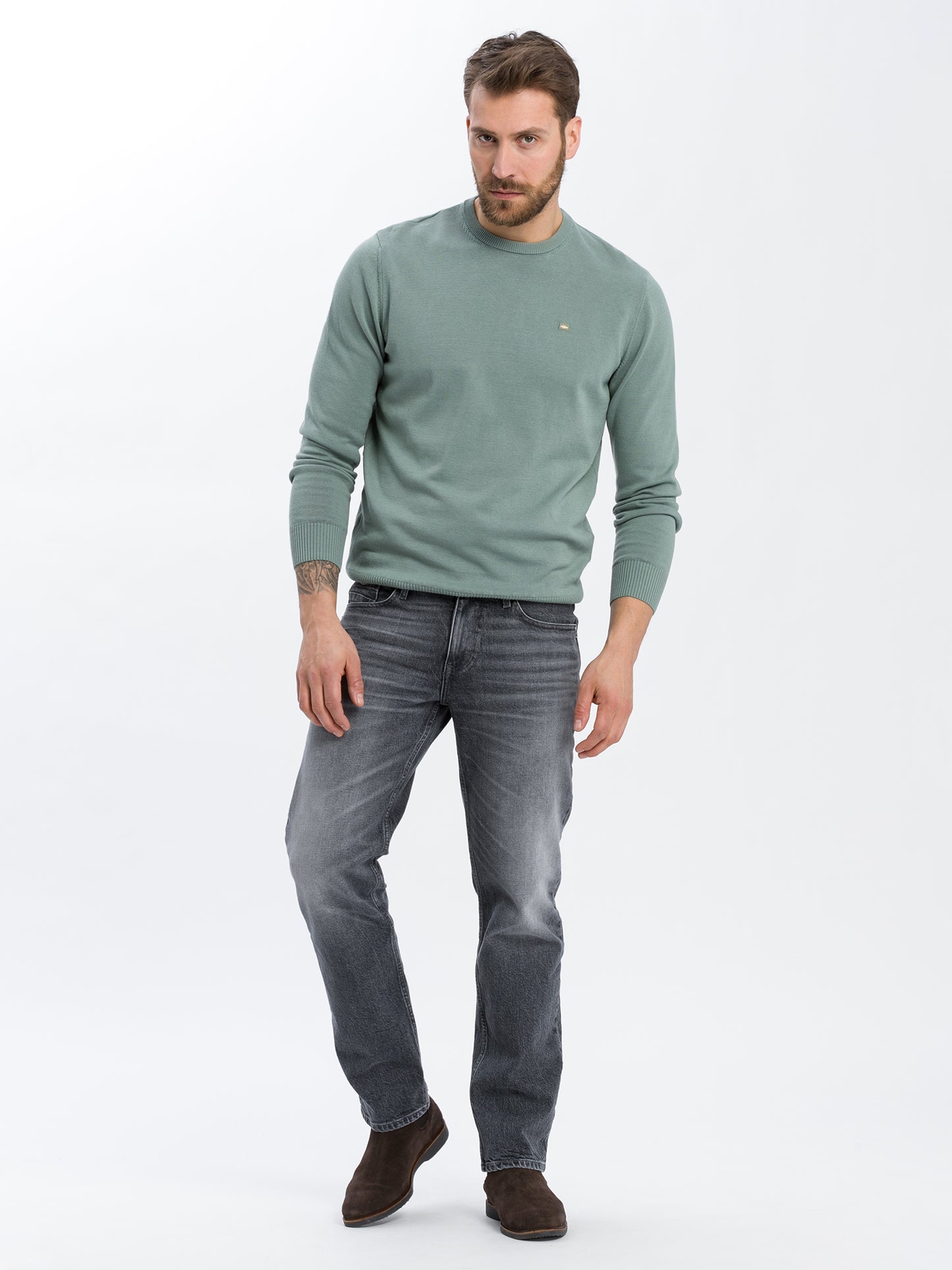 Antonio Men's Jeans Relaxed Fit Regular Waist Straight Leg dark grey