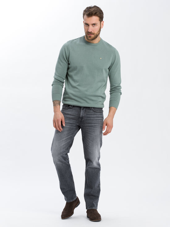 Antonio Men's Jeans Relaxed Fit Regular Waist Straight Leg dark grey