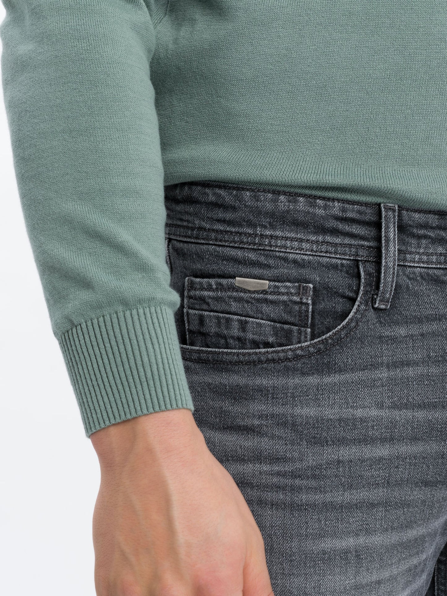 Antonio Men's Jeans Relaxed Fit Regular Waist Straight Leg dark grey