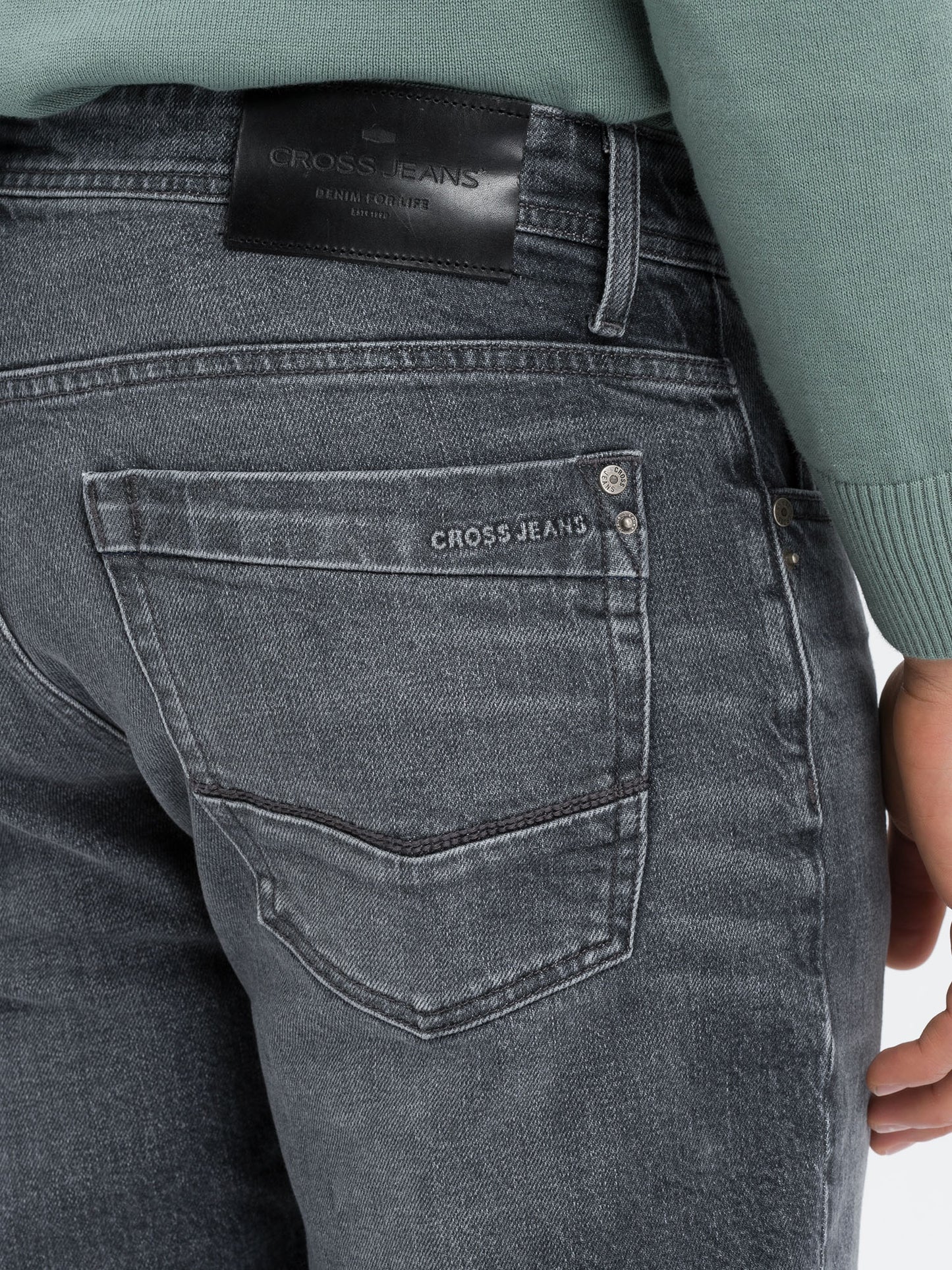 Antonio Men's Jeans Relaxed Fit Regular Waist Straight Leg dark grey