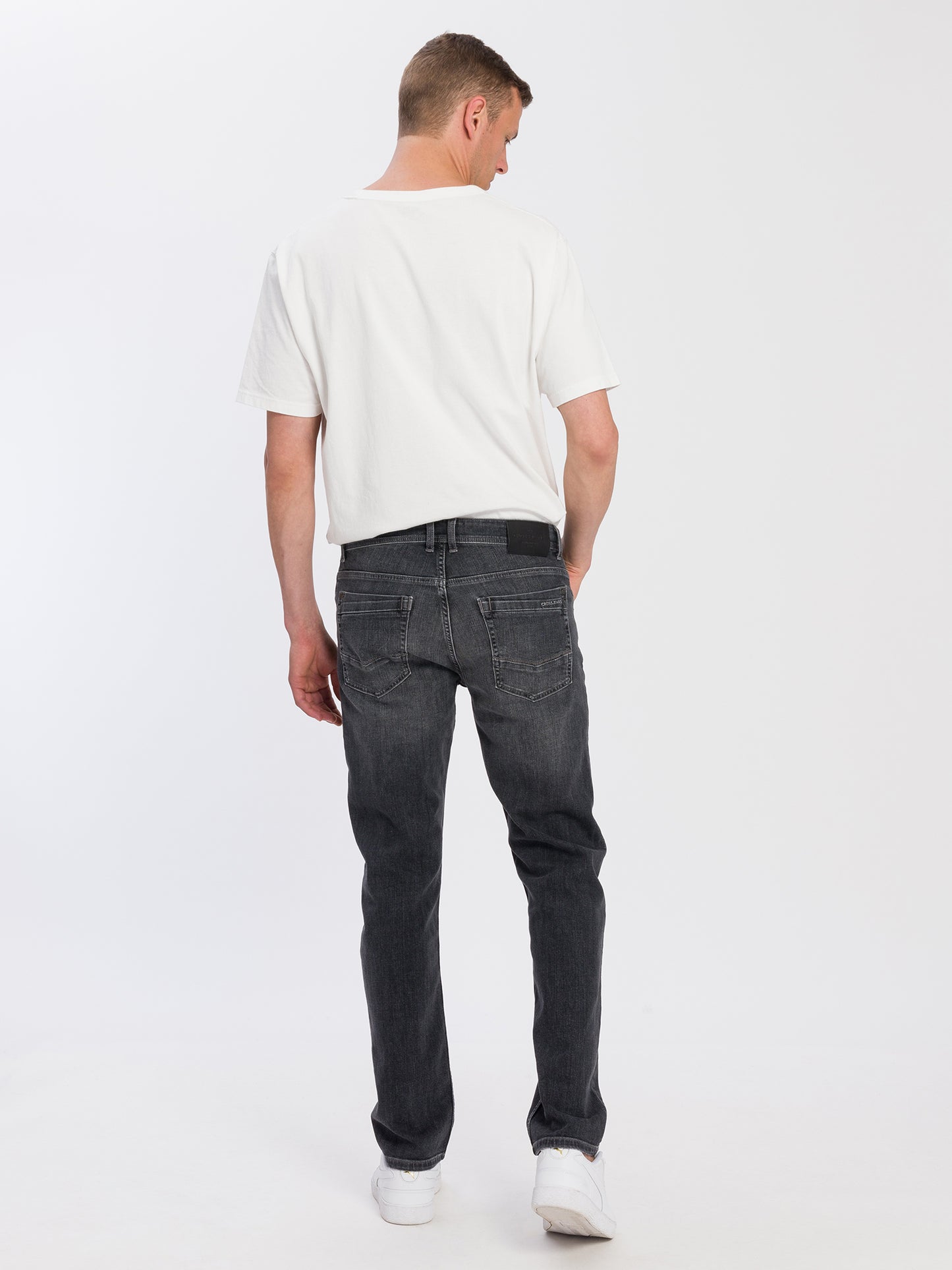 Antonio men's jeans relaxed fit regular waist straight leg dark grey