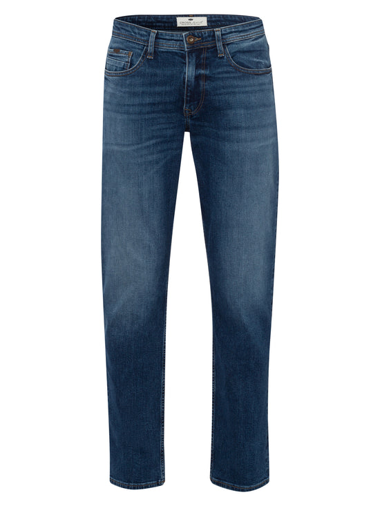 Antonio men's jeans relaxed fit regular waist straight leg medium blue.