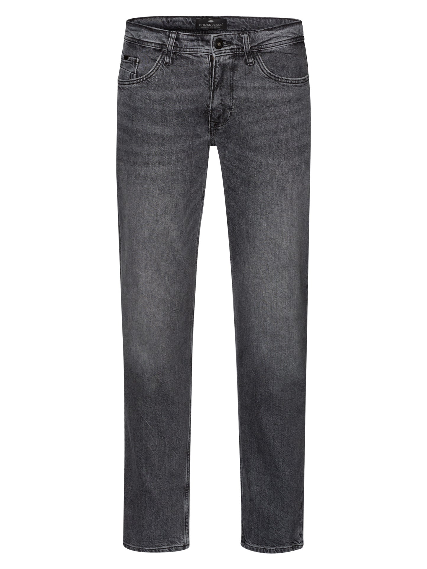Antonio men's jeans relaxed fit regular waist straight leg grey.
