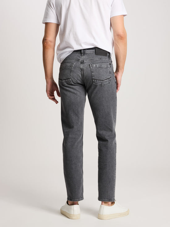Antonio men's jeans relaxed fit regular waist straight leg grey.