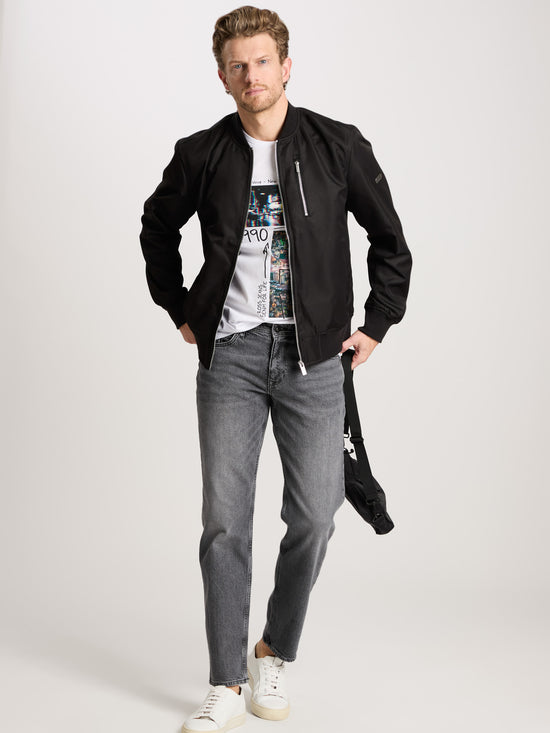 Antonio men's jeans relaxed fit regular waist straight leg grey.