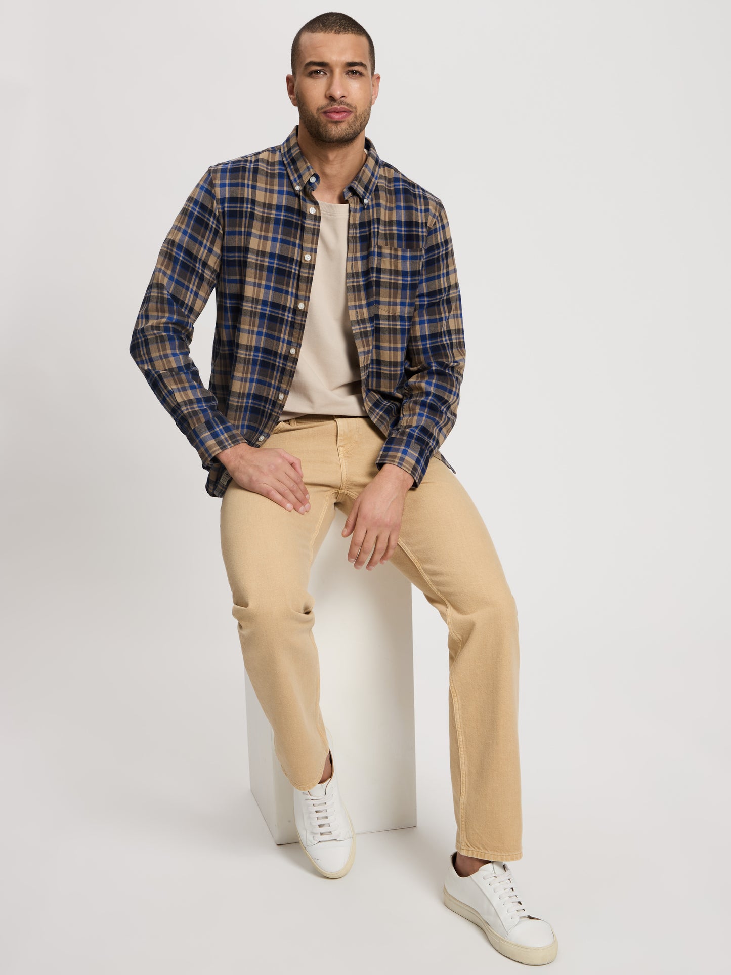 Antonio Herren Jeans Relaxed Fit Straight Leg beige