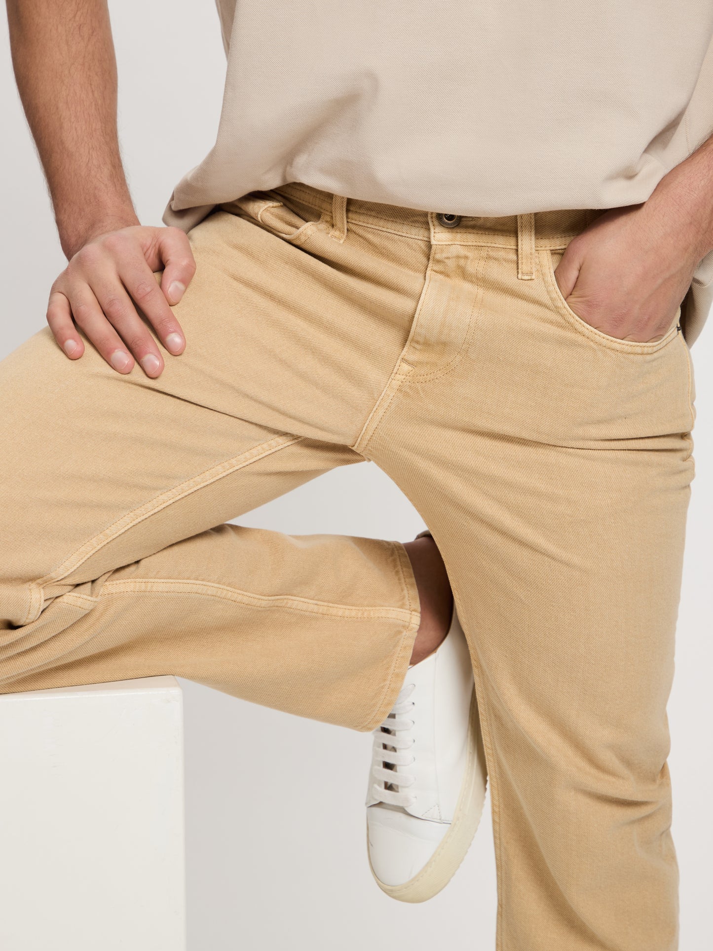 Antonio Herren Jeans Relaxed Fit Straight Leg beige