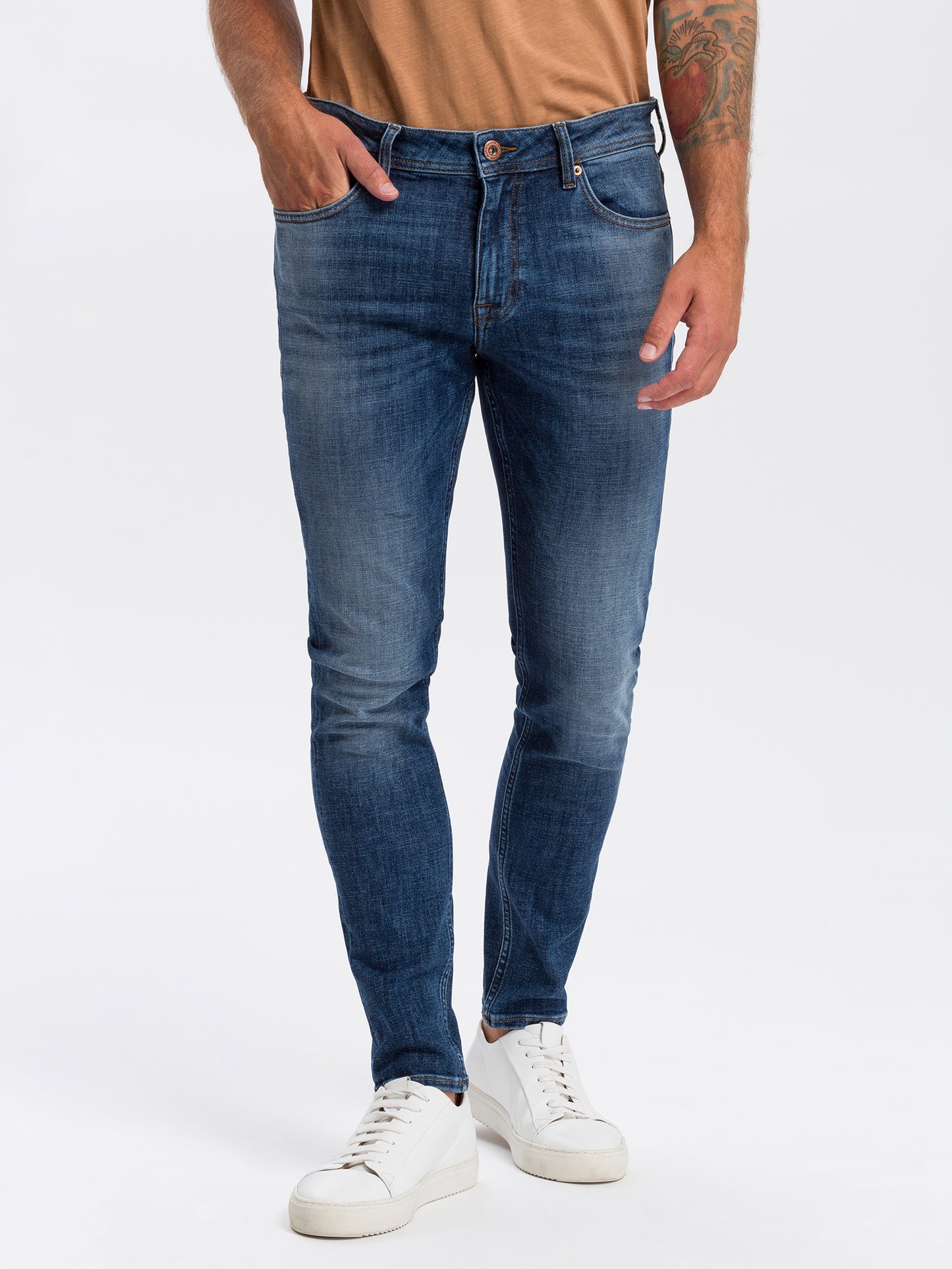 Scott Herren Jeans Skinny Fit Regular Waist mittelblau