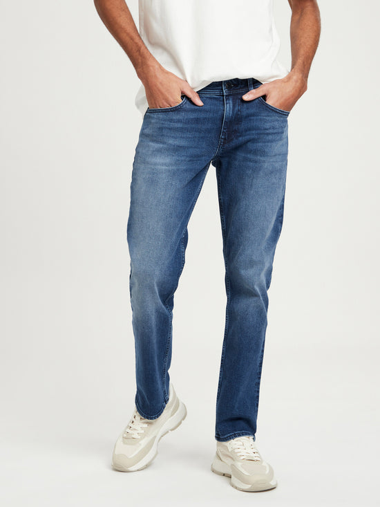 Dylan Herren Jeans Regular Fit Regular Waist Straight Leg dunkel blau
