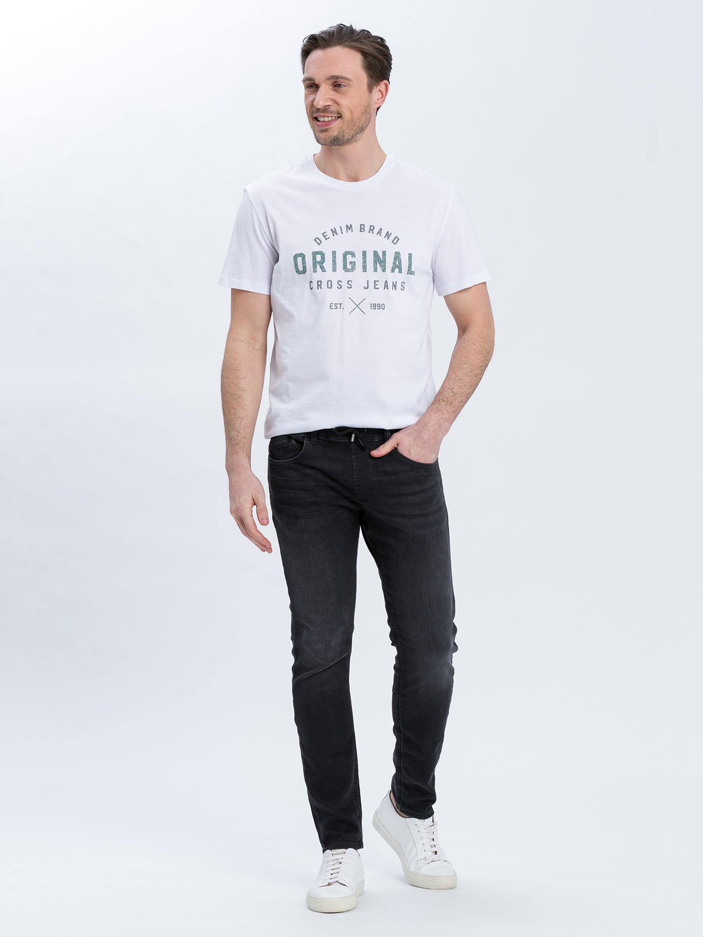 Jimi Men's Jeans Slim Fit Regular Waist Tapered Leg