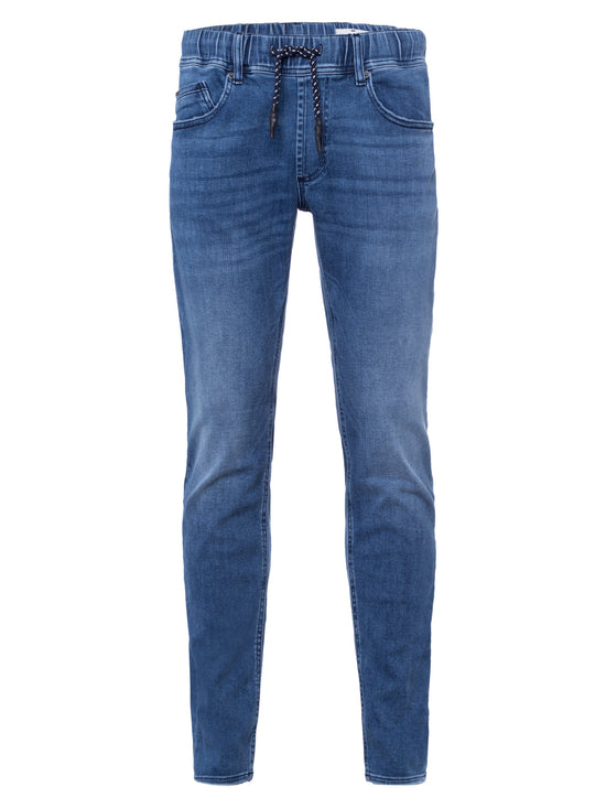 Jimi Men's Jeans Slim Fit Regular Waist Tapered Leg Medium Blue